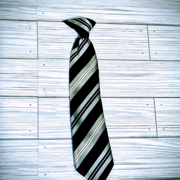 Striped Boy's Clip-On Tie - Picture 1 of 7